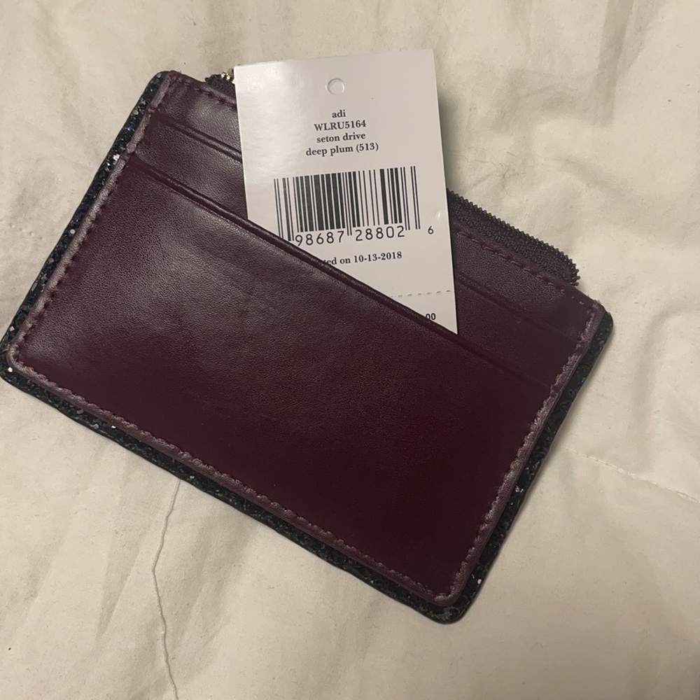 Burgundy Kate spade card holder